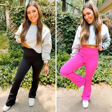 PREORDER: Fallon Flare Suck and Tuck Leggings in Two Colors