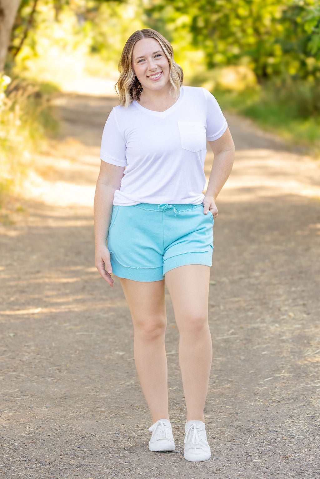 IN STOCK French Terry Stevie Shorts - Capri Blue | Women&