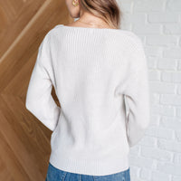 Told You So Ribbed Knit V Neck Sweater