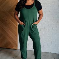 Totally Me Spaghetti Strap Jumpsuit in Dark Green