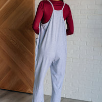 Totally Me Spaghetti Strap Jumpsuit in Heather Grey