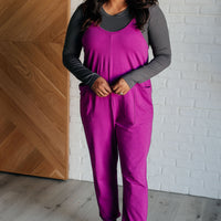 Totally Me Spaghetti Strap Jumpsuit in Light Plum