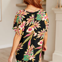 Tropical Bouquet V-Neck Top