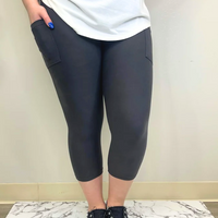 Charcoal Gray Capri w/ Pockets