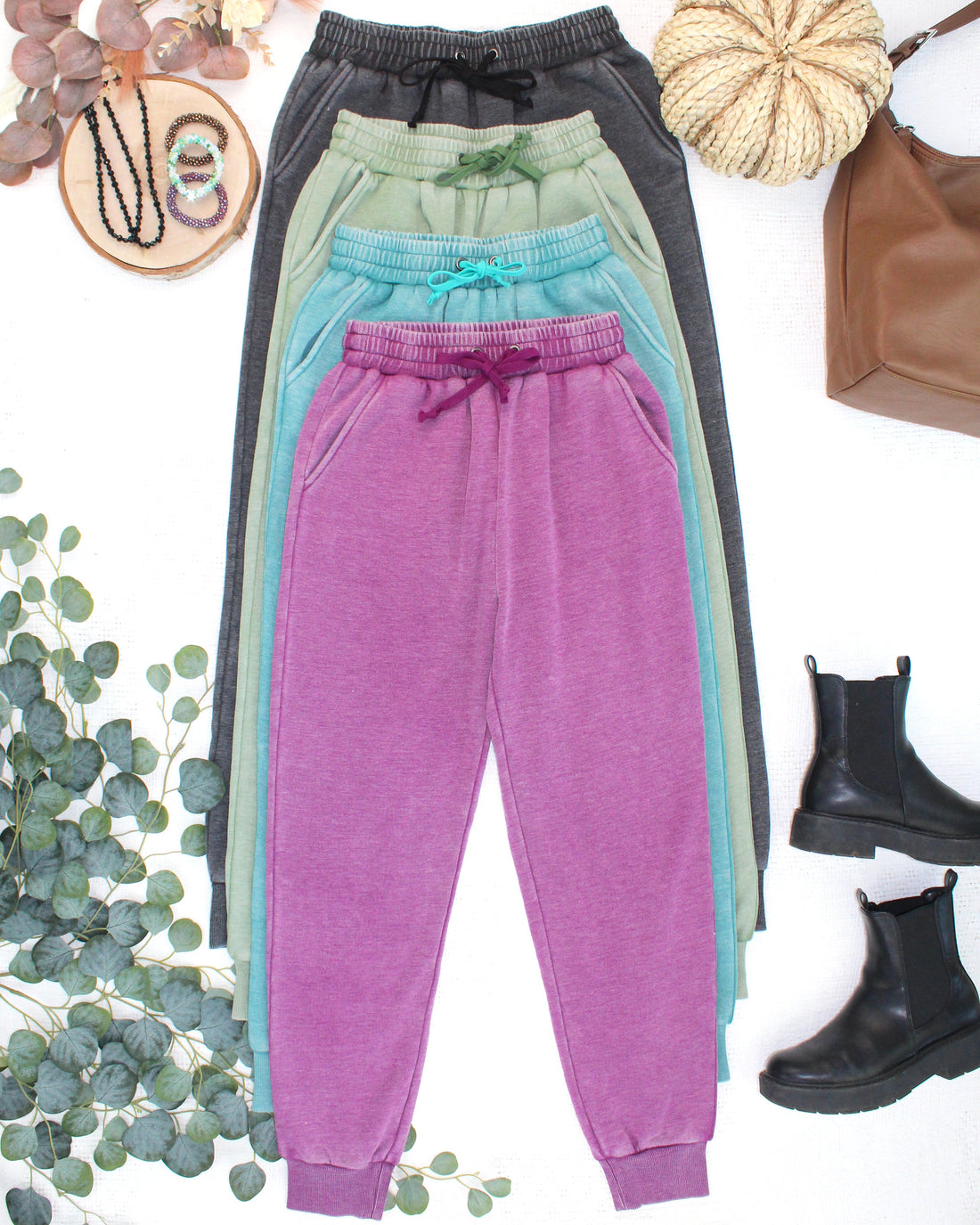 IN STOCK Vintage Wash Joggers - Purple