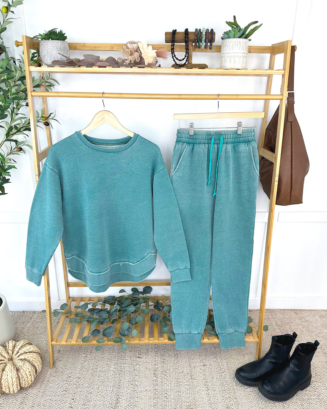 IN STOCK Vintage Wash Joggers - Teal