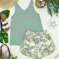 IN STOCK Vera V Neck Tank - Sage