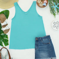 IN STOCK Vera V Neck Tank - Teal
