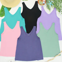 IN STOCK Vera V Neck Tank - Slate Purple