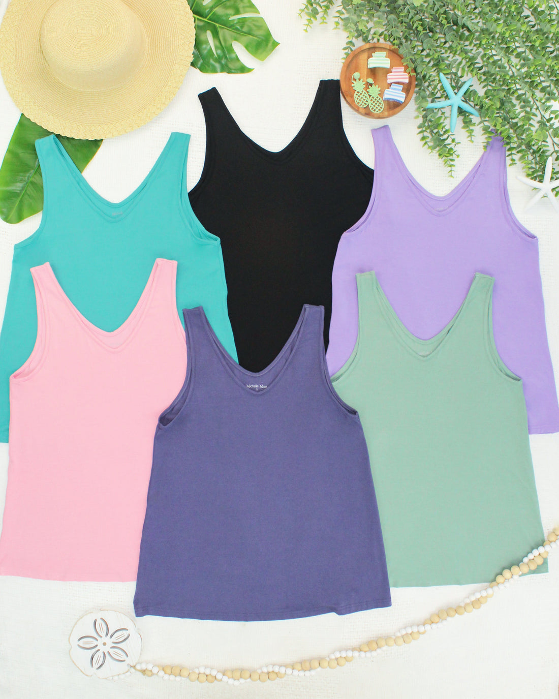 IN STOCK Vera V Neck Tank - Sage