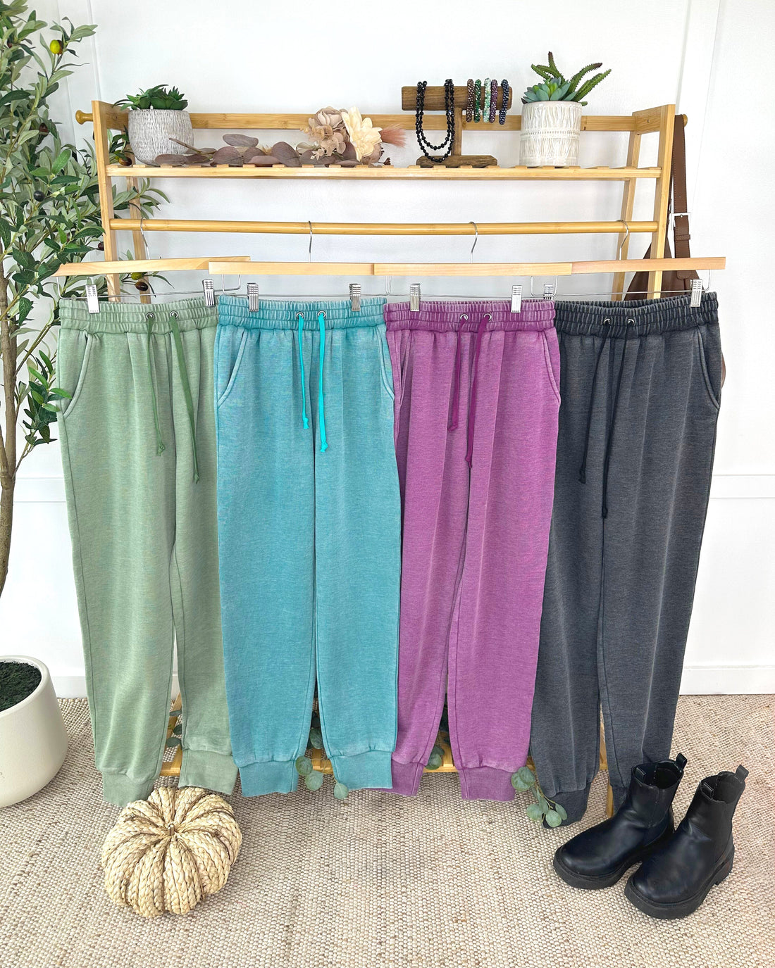 IN STOCK Vintage Wash Joggers - Purple