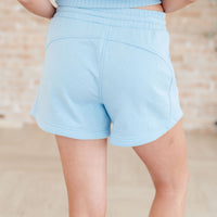 We're Only Getting Better Drawstring Shorts in Sky Blue