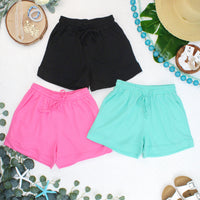 IN STOCK Weslie Waffle Shorts - Black