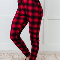 Your New Favorite Joggers in Red Plaid