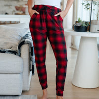 Your New Favorite Joggers in Red Plaid