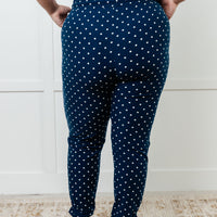 Your New Favorite Joggers in White Polka Dot