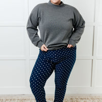 Your New Favorite Joggers in White Polka Dot