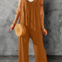 Full Size Spaghetti Strap Wide Leg Jumpsuit