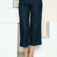 Judy Blue Full Size Side Seam Braid Detail Crop Wide Leg Jeans