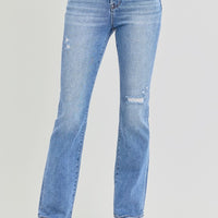 RISEN Full Size Distressed High-Rise Ankle Straight Jeans