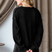 Heimish Ribbed Exposed Seam Long Sleeve T-Shirt