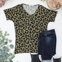 IN STOCK Chloe Cozy Top - Olive Animal Print