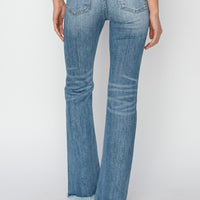 RISEN High Rise Frayed Hem Bootcut Jeans