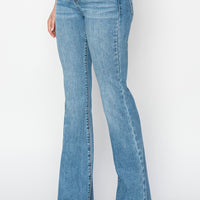 RISEN Mid Rise Flare Jeans with Pockets