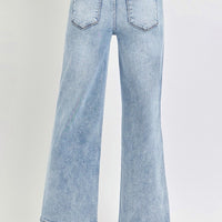 RISEN Full Size Tummy Control High Rise Crop Wide Leg Jeans