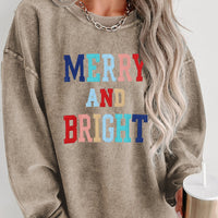 MERRY AND BRIGHT Graphic Sweatshirt