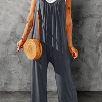 Full Size Spaghetti Strap Wide Leg Jumpsuit