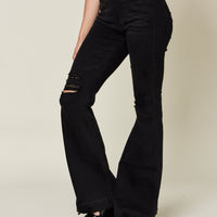 Judy Blue Full Size High Waist Distressed Flare Jeans