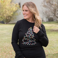 Bright Christmas Tree Long Sleeved Graphic Tee