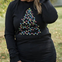 Bright Christmas Tree Long Sleeved Graphic Tee