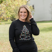 Bright Christmas Tree Long Sleeved Graphic Tee