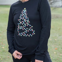 Bright Christmas Tree Long Sleeved Graphic Tee