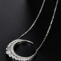 1.8 Carat Moissanite Crescent Moon Shape Pendant Necklace