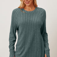 Basic Bae Full Size Ribbed Thumbhole Sleeve T-Shirt