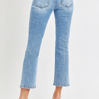 RISEN Full Size Low Rise Crop Slim Straight Jeans