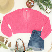 IN STOCK Callie Cropped Cardigan - Pink FINAL SALE