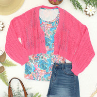 IN STOCK Callie Cropped Cardigan - Pink FINAL SALE