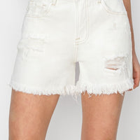 RISEN High Waist Ripped Denim Shorts