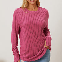 Basic Bae Full Size Ribbed Thumbhole Sleeve T-Shirt