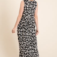 BOMBOM Leopard Maxi Dress with Pockets