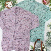 IN STOCK Carly Confetti Dot Cardigan - Lavender FINAL SALE