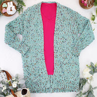 IN STOCK Carly Confetti Dot Cardigan - Aqua Blue FINAL SALE