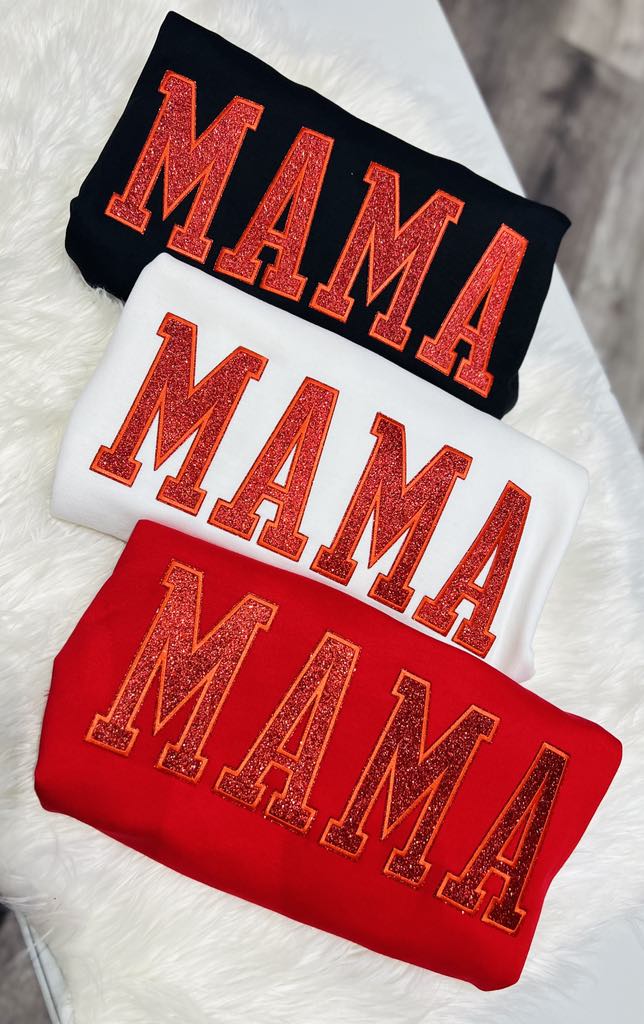 MAMA (RED GLITTER PATCH) RED Sweatshirt