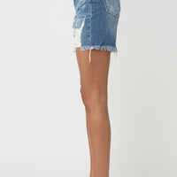 RISEN High Waisted Distressed Denim Shorts