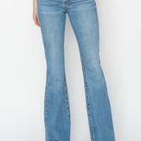 RISEN Mid Rise Flare Jeans with Pockets