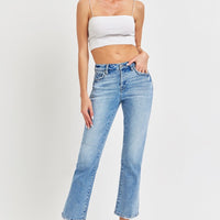 RISEN Full Size Low Rise Crop Slim Straight Jeans